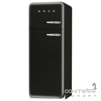 Холодильник двухдверный соло, 60 см, Smeg 50s Retro Style (А++) FAB30LNE1 черный, петли слева