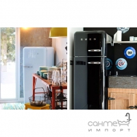 Холодильник соло, 60 см, Smeg 50s Retro Style (А++) FAB30LNE1 чорний, петлі зліва
