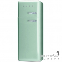 Холодильник двухдверный соло, 60 см, Smeg 50s Retro Style (А++) FAB30LV1 светло-зеленый, петли слева