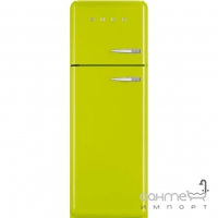 Холодильник двухдверный соло, 60 см, Smeg 50s Retro Style (А++) FAB30LVE1 цвет лайма, петли слева