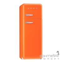 Холодильник двухдверный соло, 60 см, Smeg 50s Retro Style (А++) FAB30RO1 оранжевый, петли справа