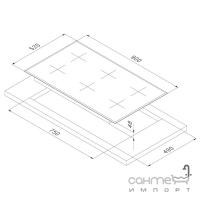 Индукционная варочная поверхность Smalvic PVC-90 6IND TC NERO BRIDGE 1018750400 чёрная стеклокерамика