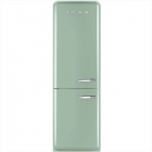 Холодильник комби соло, 60 см, морозилка No Frost Smeg 50s Retro Style (А++) FAB32LVN1 светло-зеленый, петли слева
