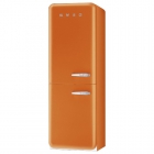 Холодильник комбі соло, 60 см, морозильник No Frost Smeg 50s Retro Style FAB32LON1 помаранчевий, петлі зліва