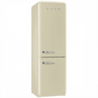 Холодильник комбі соло, 60 см, морозильник No Frost Smeg 50s Retro Style (А++) FAB32RPN1 кремовий, петлі праворуч