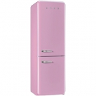 Холодильник комбі соло, 60 см, морозильник No Frost Smeg 50s Retro Style (А++) FAB32RRON1 рожевий, петлі праворуч