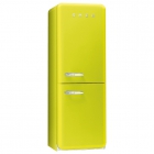 Холодильник комбі соло, 60 см, морозильник No Frost Smeg 50s Retro Style (А++) FAB32RVEN1 колір лайма, петлі праворуч