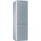Холодильник комби соло, 60 см, морозилка No Frost Smeg 50s Retro Style FAB32RXN1 серебристый, петли справа
