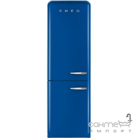 Холодильник комбі соло, 60 см, морозильник No Frost Smeg 50s Retro Style (А++) FAB32LBLN1 синій, петлі зліва