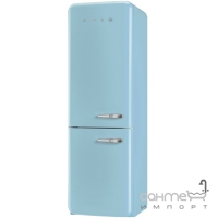 Холодильник комбі соло, 60 см, морозильник No Frost Smeg 50s Retro Style (А++) FAB32RAZN1 блакитний, петлі праворуч