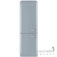 Холодильник комбі соло, 60 см, морозильник No Frost Smeg 50s Retro Style FAB32LXN1 сріблястий, петлі зліва