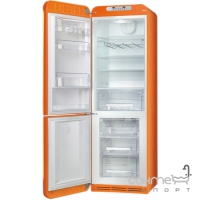 Холодильник комбі соло, 60 см, морозильник No Frost Smeg 50s Retro Style FAB32RON1 помаранчевий, петлі праворуч