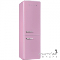 Холодильник комби соло, 60 см, морозилка No Frost Smeg 50s Retro Style (А++) FAB32RRON1 розовый, петли справа