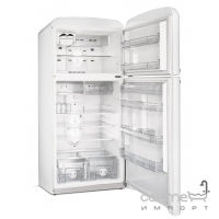 Холодильник двухдверный соло, 80 см, No Frost Smeg 50s Retro Style FAB50B белый, петли справа