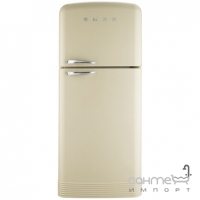Холодильник двухдверный соло, 80 см, No Frost Smeg 50s Retro Style FAB50P кремовый, петли справа