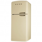 Холодильник соло, 80 см, No Frost Smeg 50s Retro Style FAB50POS кремовий, латунь, петлі зліва