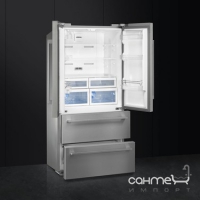 Холодильник із французькими дверима соло, 84 см, No Frost Smeg UNIVERSAL FQ55FXE1 нержавіюча сталь