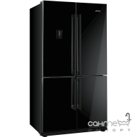 Холодильник 4-х дверный Side-by-side соло, 92 см, No-frost Smeg LINEA FQ60NPE черный глянцевый