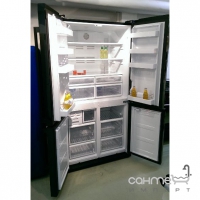 Холодильник 4-х дверний Side-by-side соло, 92 см, No-frost Smeg LINEA FQ60NPE чорний глянсовий