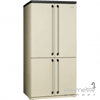Холодильник 4-х дверний Side-by-side соло, 92 см, No-frost Smeg VICTORIA FQ960P кремовий, хром
