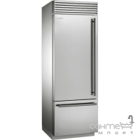 Холодильник комбинированный соло, 70 см, No Frost Smeg CLASSICA RF376LSIX нерж.сталь, петли слева