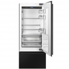 Комбінований холодильник, що вбудовується, 70 см, No Frost Smeg CLASSICA RI76RSI нерж.сталь, петлі справа