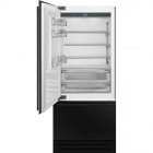 Встраиваемый комбинированный холодильник, 90 см, No Frost Smeg CLASSICA RI96LSI нерж.сталь, петли слева