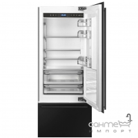 Комбінований холодильник, що вбудовується, 70 см, No Frost Smeg CLASSICA RI76RSI нерж.сталь, петлі справа