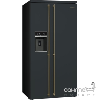 Холодильник Side-by-Side соло, 91 см, No Frost Smeg COLONIALE SBS8004AO антрацит