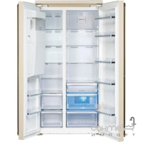 Холодильник Side-by-Side соло, 91 см, No Frost Smeg COLONIALE SBS8004P кремовий, позолота