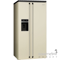 Холодильник Side-by-Side соло, 91 см, No Frost Smeg VICTORIA SBS963P, кремовый, фурнитура хром