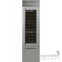 Холодильник для вина соло, 60 см Smeg CLASSICA WF366RDX нержавеющая сталь, петли справа