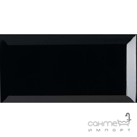 Плитка настенная 10х20 MONOPOLE CERAMICA BISEL BRILLO NEGRO (черная)