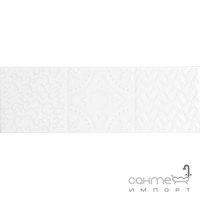 Настенная плитка, декор, случайный дизайн 10x30 ESENCIA RELIEVE BRILLO BLANCO (белая)