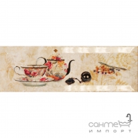 Настінна плитка, декор чай 10х30 Monopole Bonjour Tea Crema