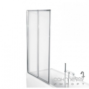 Шторка для ванни Besco PMD Piramida Ambition premium -2 80,5х140, профіль хром, скло прозоре