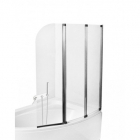 Шторка для ванни Besco PMD Piramida Ambition-3 123х140, профіль хром, скло прозоре