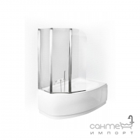 Шторка для ванны Besco PMD Piramida Ambition-3 123х140, профиль хром, стекло прозрачное