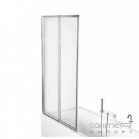 Шторка для ванны Besco PMD Piramida Ambition premium -2 80,5х140, профиль хром, стекло прозрачное