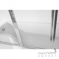 Шторка для ванни Besco PMD Piramida Ambition premium -3 130х140, профіль хром, скло прозоре