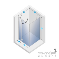Квадратна душова кабіна New Trendy RENOMA L D-0046A/D-0041B ліва, прозора