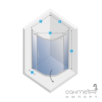 Напівкругла душова кабіна New Trendy KOMFORT K-0125 прозора