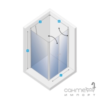 Квадратна душова кабіна New Trendy SOLEO D-0077A/D-0076B прозора