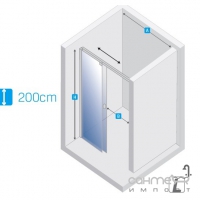 Душевая дверь New Trendy Porta L EXK-1137 левая, прозрачное стекло