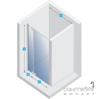 Душевая дверь New Trendy Kamea L EXK-1111 левая, прозрачное стекло