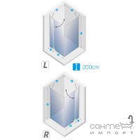 Прямокутна душова кабіна New Trendy Kamea 90x90 EXK-1111/EXK-1112 прозоре скло