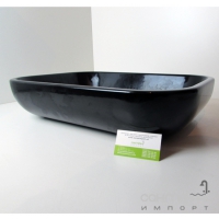 Раковина прямоугольная на столешницу Disegno Ceramica Qubo 60 (QB06048001), чёрная