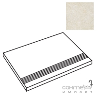 Плитка 33x30 Cotto d'este Secret Stone Step tread with grooves Mystery White Honed (полированная)