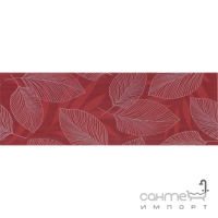 Настінна плитка, декор 20х60 Pamesa MOOD Decor FOGLI Rojo (червона)