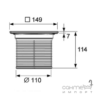 Вставка з гратами quadratum 150 мм TECE TECEdrainpoint S 366 00 08